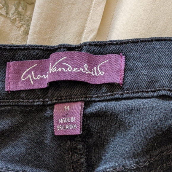 Denim Black Stretch Jeans size 14 by Gloria Vanderbilt - Picture 7 of 10